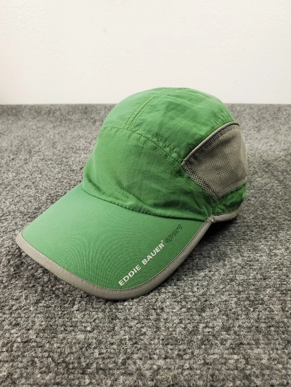 Eddie Bauer Sport Nylon Trail Running Cap One Size Green Mesh Vented 5 Panel